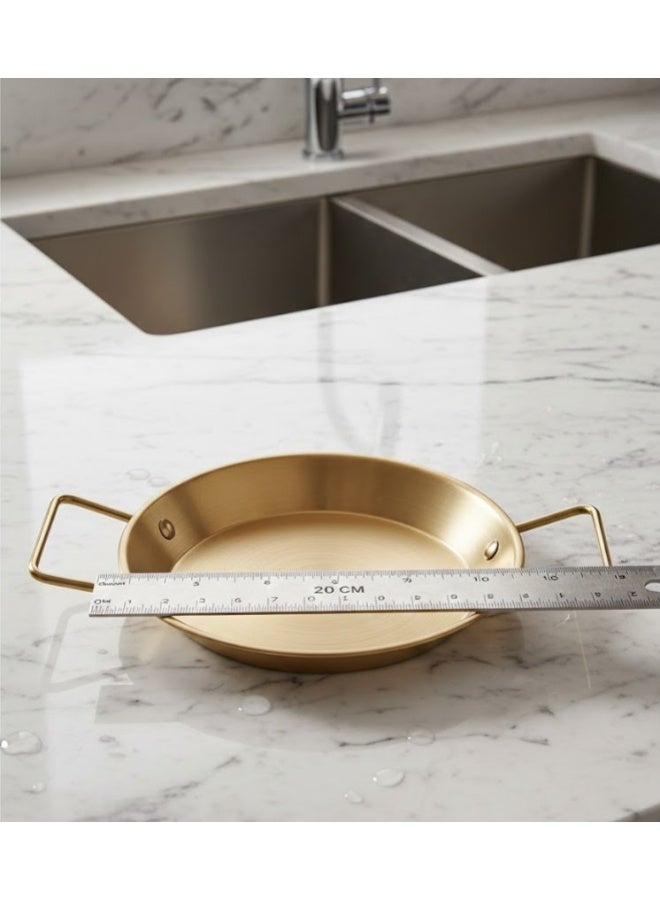 زوبا طاسة من الستانلس ستيل، لون ذهبي،  مقاس 20 سم، مع مقبضين مريحين. تتميز بتصنيع متين. العبوة تحتوي على قطعة واحدة - Image 3