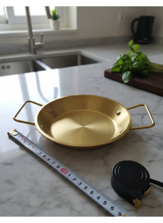 زوبا طاسة من الستانلس ستيل، لون ذهبي،  مقاس 20 سم، مع مقبضين مريحين. تتميز بتصنيع متين. العبوة تحتوي على قطعة واحدة - Image 1