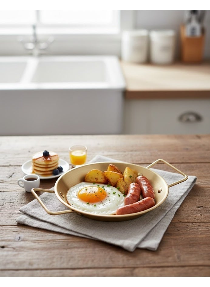 زوبا طاسة من الستانلس ستيل، لون ذهبي،  مقاس 20 سم، مع مقبضين مريحين. تتميز بتصنيع متين. العبوة تحتوي على قطعة واحدة - Image 2