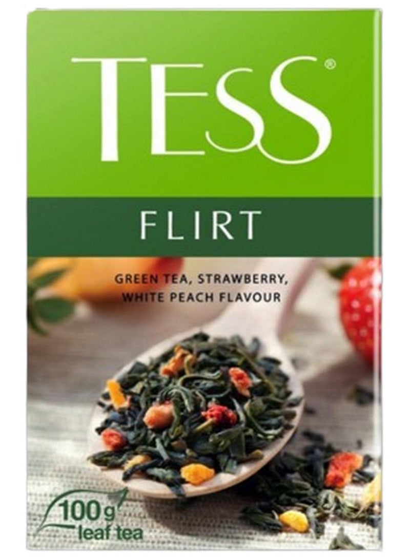 Green Tea Strawberry White Peach Flavour Flirt Leaf Tea 100G