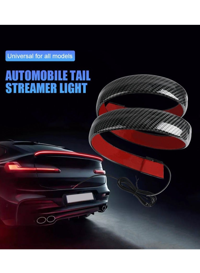 MUNTAQI LED Spoiler Light for Car, Universal Black Carbon Fiber Rear Spoiler, Auto Third Brake Light Stop Signal Light 12V - Image 1