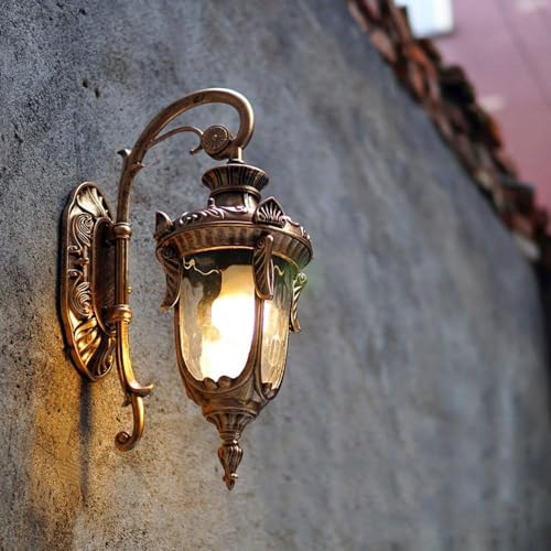 CITRA Antique Brushed Outdoor Wall Light Fixture Wall Lights with Glass Shade - Warm White - Image 5