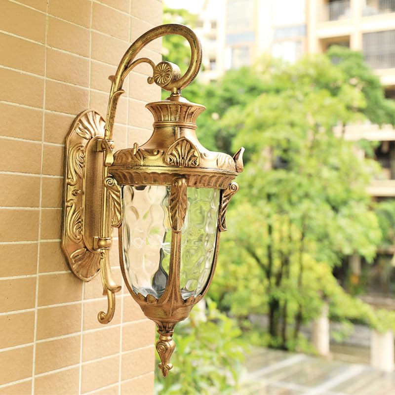 CITRA Antique Brushed Outdoor Wall Light Fixture Wall Lights with Glass Shade - Warm White - Image 2