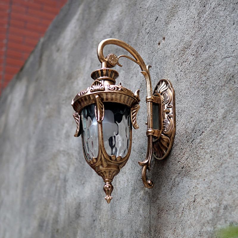CITRA Antique Brushed Outdoor Wall Light Fixture Wall Lights with Glass Shade - Warm White - Image 3
