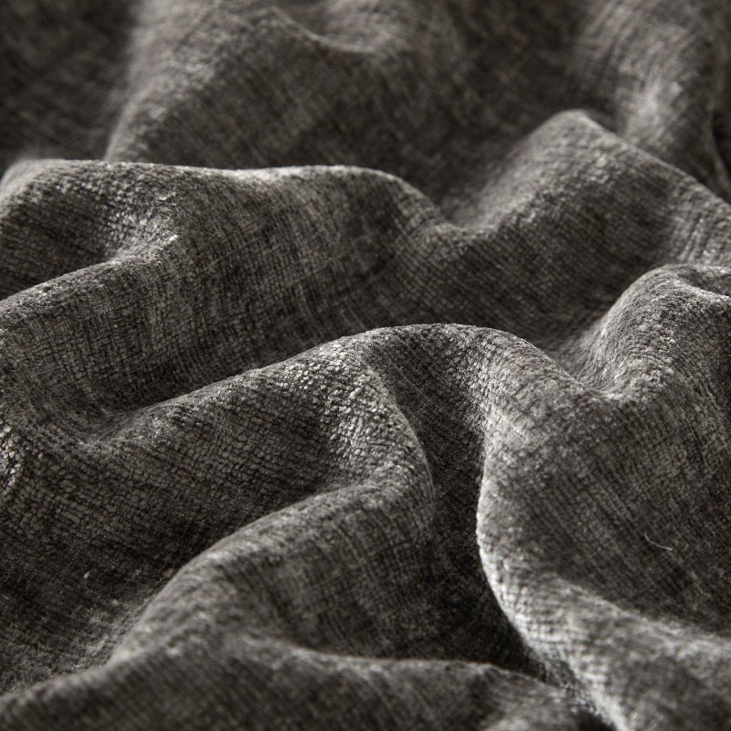 JUSPURBET Set of 2 Dark Grey Chenille Throw Pillow Covers 26x26 Inch Soft Textured Decorative Cushion Cases for Couch Sofa Bed Solid Home Decor Pillowcases - Image 3