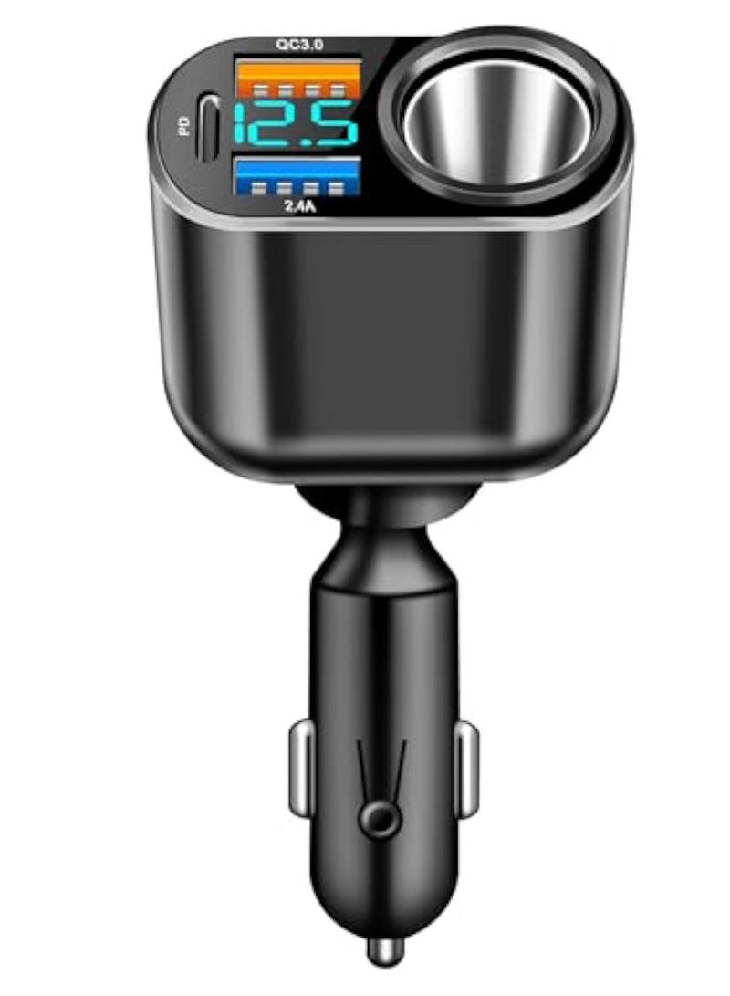 KASTWAVE USB C Car Charger, Lighter Splitter Adapter, PD 30W & QC3.0 Type C Car Charger, 12V/24V Dual USB Type C PD Fast Car Charger Adapter, USB-C & USB-A Car Power Adapter - Image 1