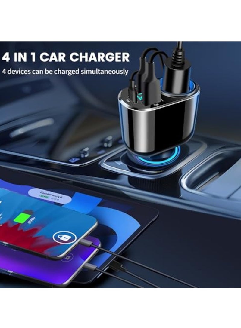 KASTWAVE USB C Car Charger, Lighter Splitter Adapter, PD 30W & QC3.0 Type C Car Charger, 12V/24V Dual USB Type C PD Fast Car Charger Adapter, USB-C & USB-A Car Power Adapter - Image 2