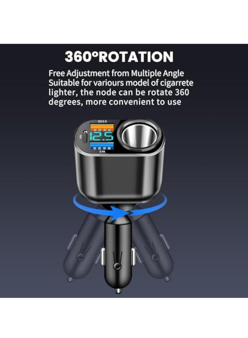 KASTWAVE USB C Car Charger, Lighter Splitter Adapter, PD 30W & QC3.0 Type C Car Charger, 12V/24V Dual USB Type C PD Fast Car Charger Adapter, USB-C & USB-A Car Power Adapter - Image 5