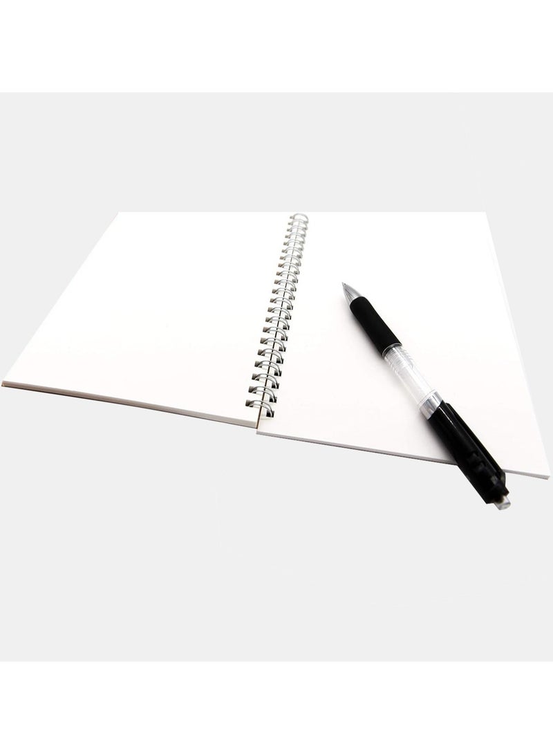 1 Piece Blank Spiral Notebook, Soft Cover, Sketch book, 100 s / 50 Sheets, 26.2cm*19.4cm (Black) - Image 3