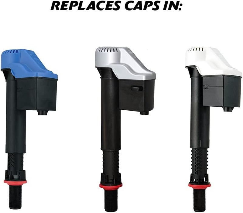 Korky Toilet Repair R528P2 Fill Valve Replacement Cap Black Pack of 2 - Image 3
