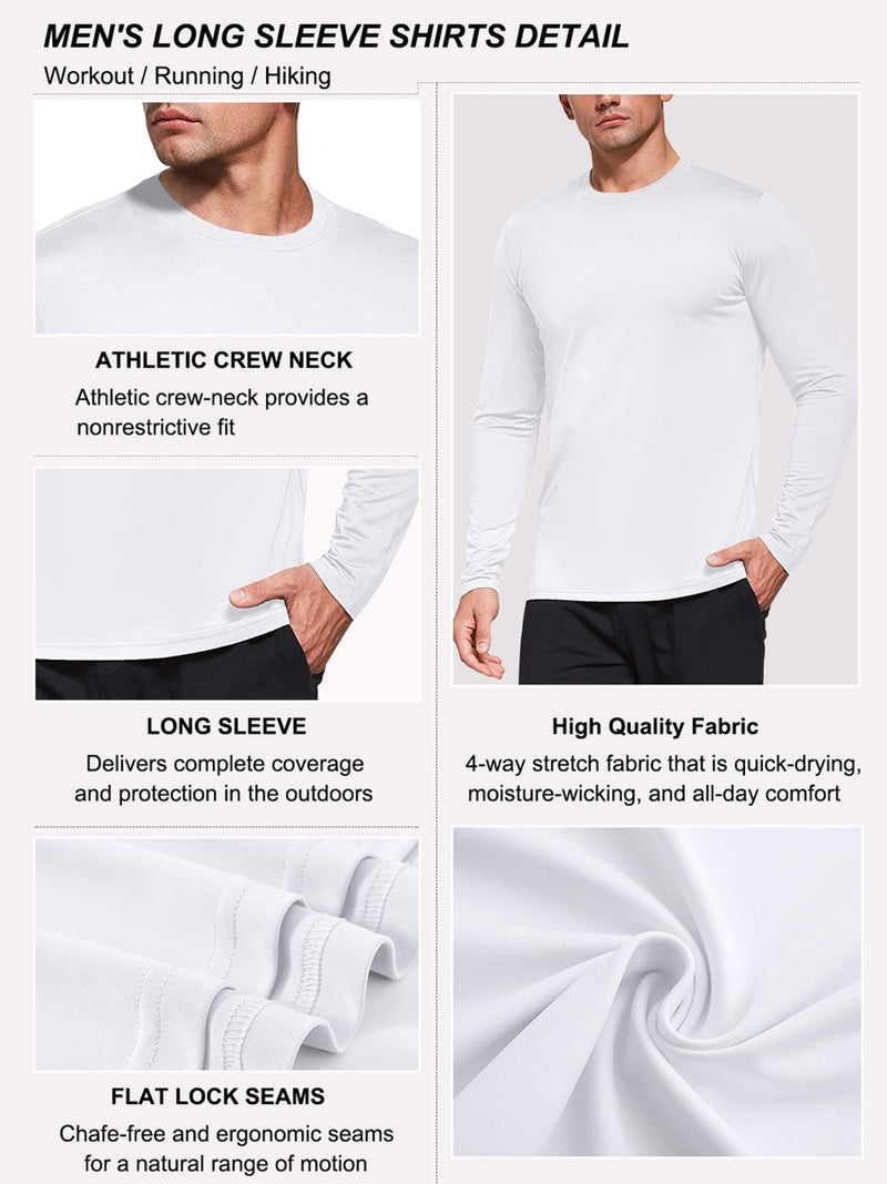 Boyzn 1 Pack Long Sleeve Tee Shirts for Men, Dry Fit Moisture Wicking Long Sleeve Shirts, Athletic Workout Shirts for Running White-XL - Image 5