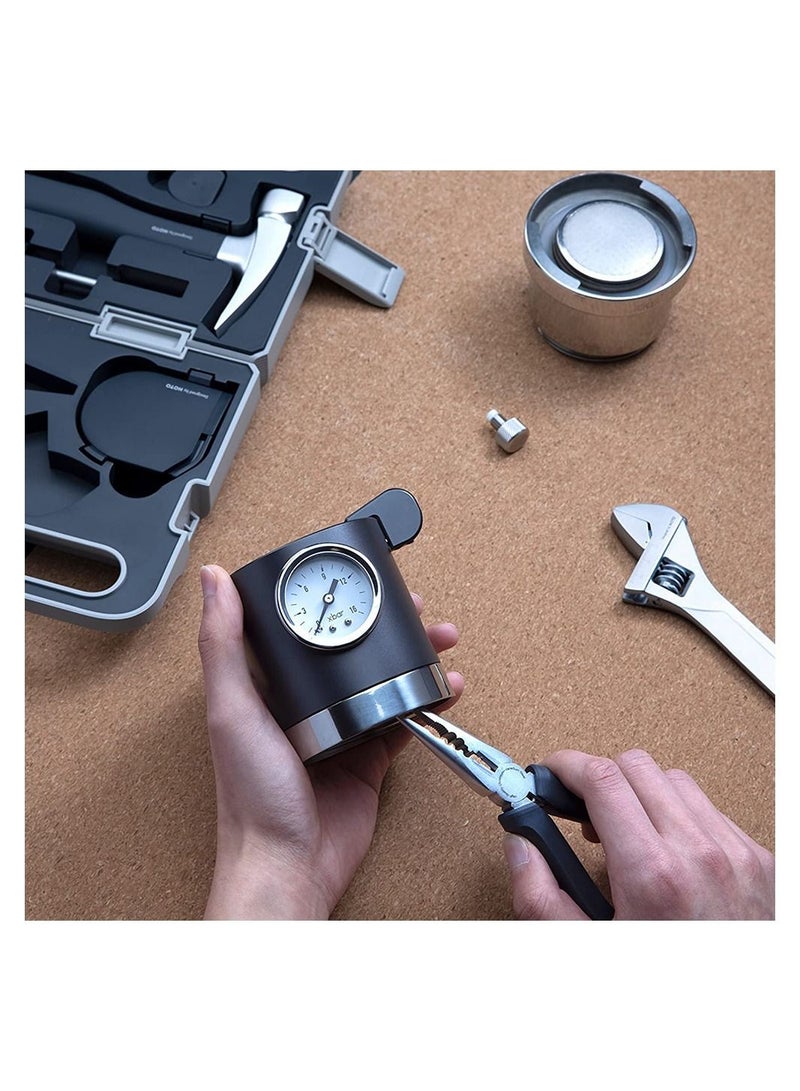 HOTO 5-Piece Hand Tool Set | Multipurpose Screwdriver | Magnetic Claw Hammer | Self-Lock Measuring Tape | Needle Nose Pliers | Adjustable Spanner | 10-Piece Alloy Bits – Silver - Image 5