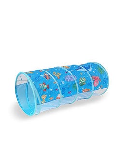 BabyGo BabyGo 3 -In-1 Ocean Ball Pool Tunnel For Kids 1-5 Years Girls Boys Toddlers Ball Pit Foldable Tent House For Kids Activity Indoor-Outdoor Toys ( Balls Not Included) - Blue  - Image 5