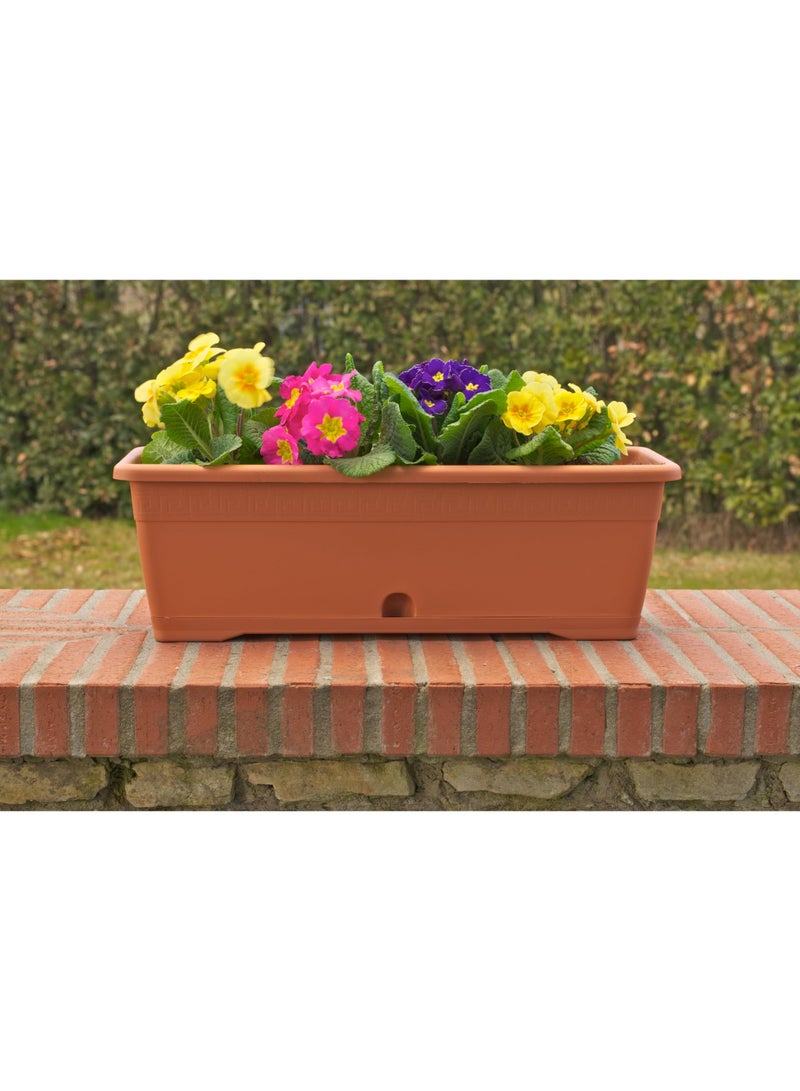 IDEL Rectangular Plastic Flower Pot with Tray – Versilia 60cm Large Planter Box for Indoor & Outdoor Use – Durable Garden Balcony Plant Pot in Multiple Colors - Made in Italy - by Idel - Image 2