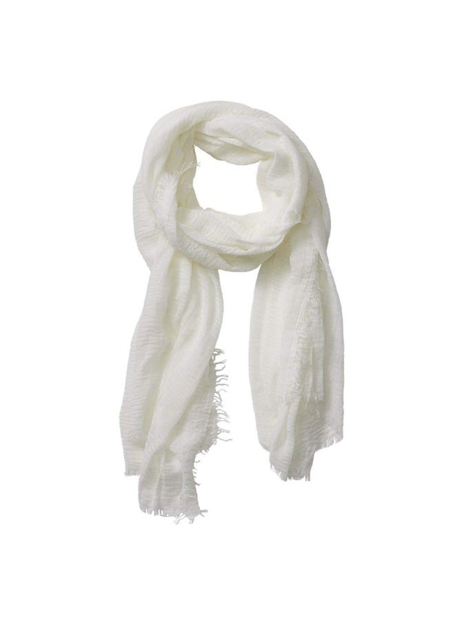 KISSUN Summer Cotton Blend Crinkle Vintage Soft Scarf with Fringed Edges 35'' 70''' - Image 1
