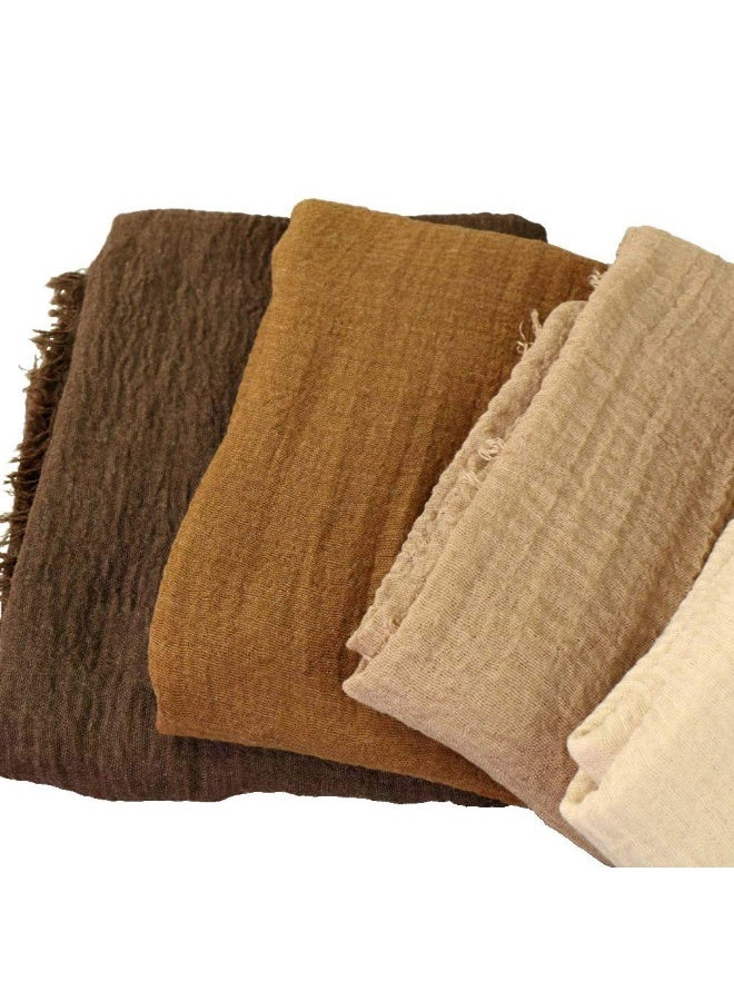 KISSUN Summer Cotton Blend Crinkle Vintage Soft Scarf with Fringed Edges 35'' 70''' - Image 3