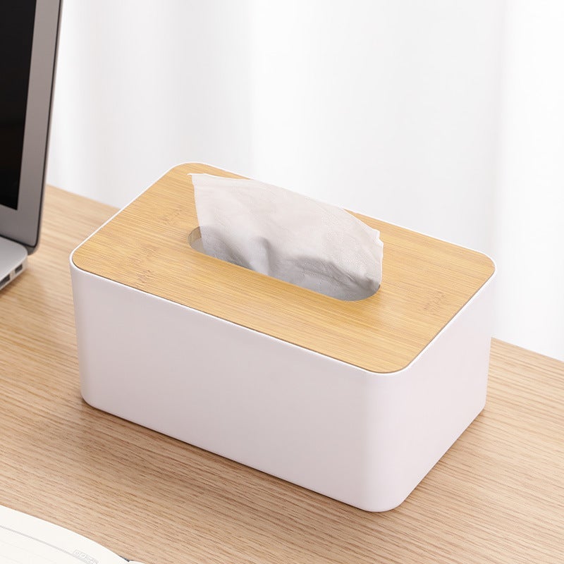 Minimalist Wooden Tissue Box Multifunctional Storage Single