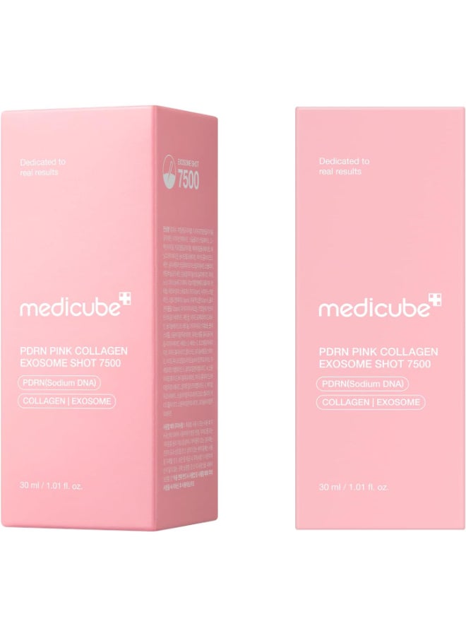 PDRN Pink Collagen Exosome Shot Serum 7,500 PPM | Liquid Skin Booster | Exosome, Salmon DNA PDRN, Spicules | Uneven Skin Tone, Pore Care, Skin Texture | Korean Skin Care