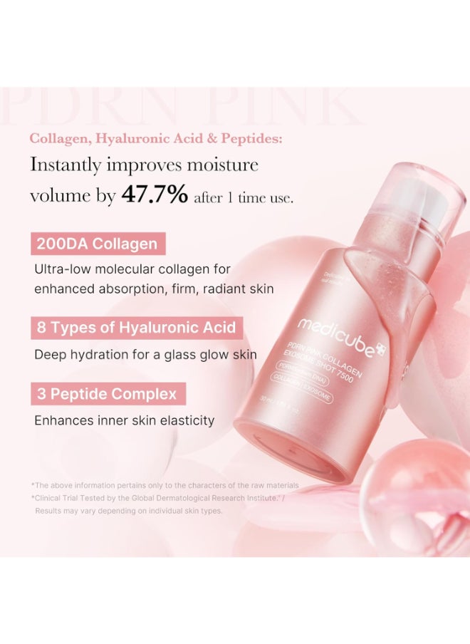 Medicube PDRN Pink Collagen Exosome Shot Serum 7,500 PPM | Liquid Skin Booster | Exosome, Salmon DNA PDRN, Spicules | Uneven Skin Tone, Pore Care, Skin Texture | Korean Skin Care  - Image 3