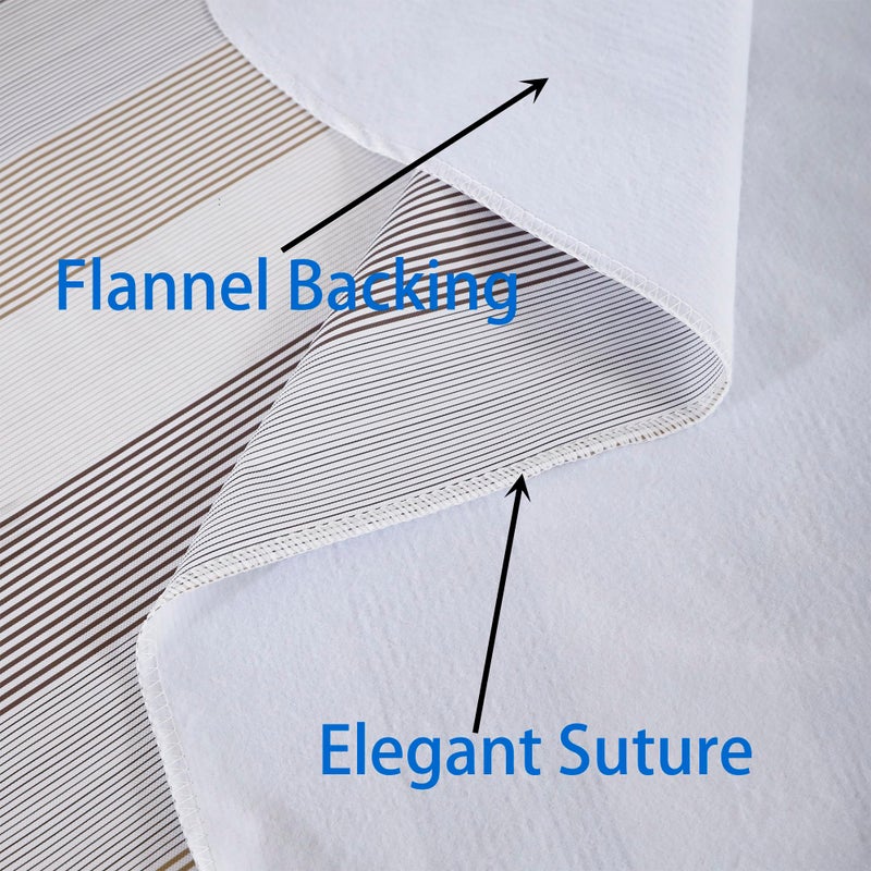 Walrus Heavy Duty Vinyl Tablecloth with Flannel Backing Waterproof Oil-Proof Plastic Table Cloth Stain-Resistant Wipeable Rectangle or Square Table Cover for Indoor and Outdoor (Line,54x54 Inch) - Image 4