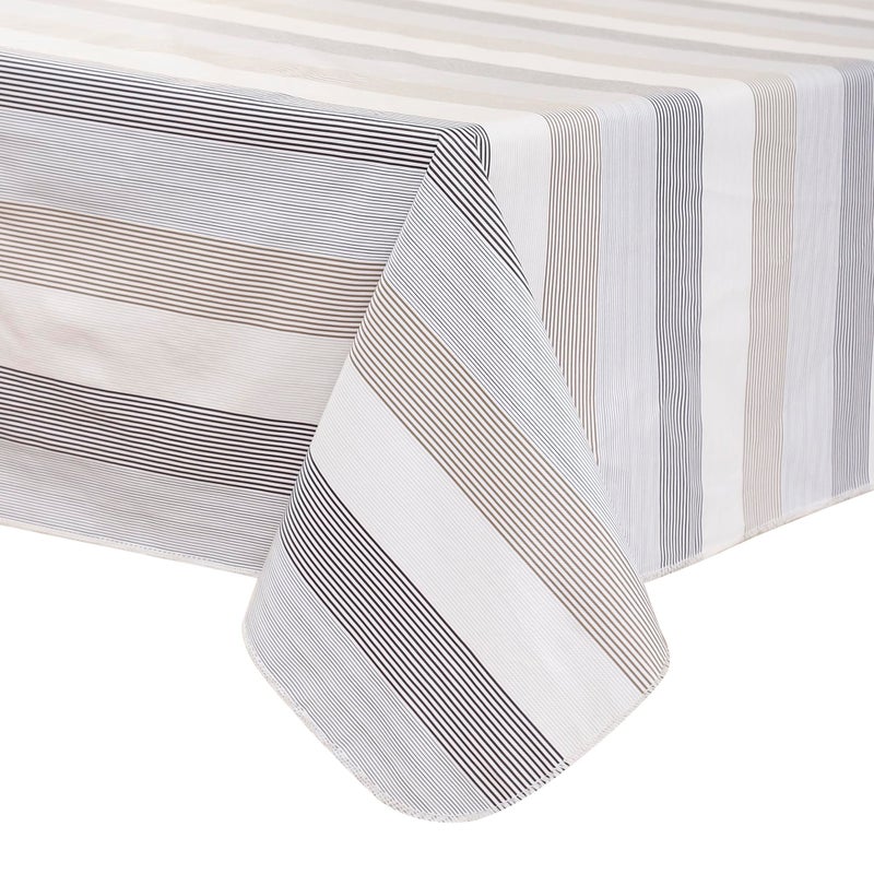 Walrus Heavy Duty Vinyl Tablecloth with Flannel Backing Waterproof Oil-Proof Plastic Table Cloth Stain-Resistant Wipeable Rectangle or Square Table Cover for Indoor and Outdoor (Line,54x54 Inch) - Image 1