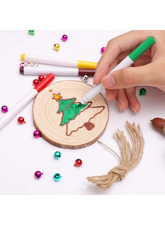 ماكس فن شرائح خشب طبيعي 30 قطعة 2.4-2.8 بوصة مجموعة حرفية خشبية زينة عيد الميلاد غير مكتملة مثقوبة مسبقًا مع دوائر خشبية مثقوبة للفنون والحرف اليدوية زينة عطلة عيد الميلاد الحرف اليدوية - Image 2