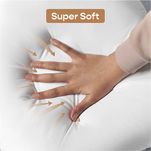 SleepyCat Cloud Pillow | Full-Size 100% Virgin Microfiber Pillow with No Lumps No Lint & No Shrinkage Guaranteed | 250TC Luxe Modal Fabric | Zipper Adjustable Firmness | White, Set of 4 (32x20 Inches) - Image 4