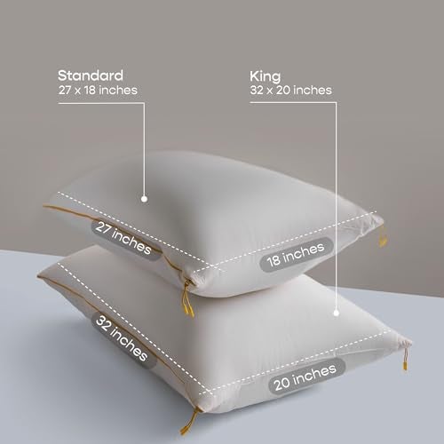 SleepyCat Cloud Pillow | Full-Size 100% Virgin Microfiber Pillow with No Lumps No Lint & No Shrinkage Guaranteed | 250TC Luxe Modal Fabric | Zipper Adjustable Firmness | White, Set of 4 (32x20 Inches) - Image 3
