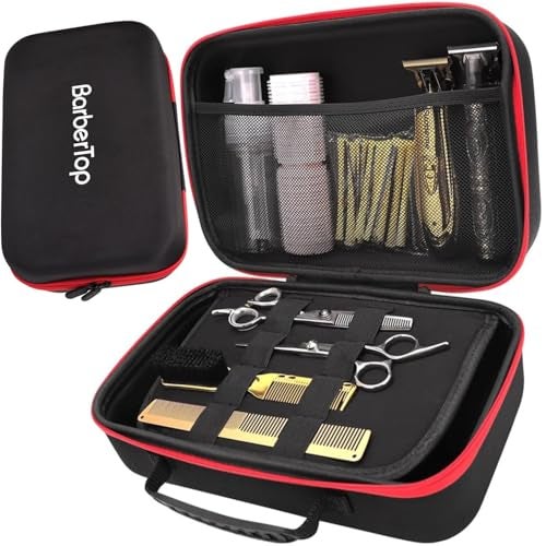 BarberTop Barber Tool Bag, 12x7x5 inch Case Compatible with Hair Clipper Barber, Clipper Bag for Barbers,Travel Storage Organizer for Comb Cutting Guide, Clipper Blade Oil, Cleaning Brush and Other Grooming Kit - Image 1
