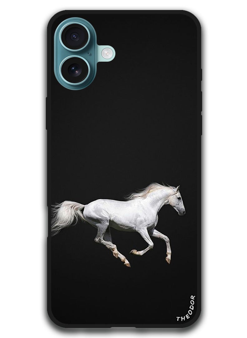 Theodor Protective Case Anti Scratch Shock Proof Bumper Cover For iPhone 16 (6.1)-inch Running Horse - Image 1