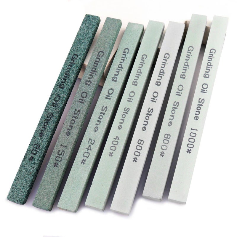 CBRIGHT 7pcs Sharpening Stone Set7 Grit Green Silicon Carbide Whetstone Stick Honing Stone for KnifeScissorMoldel and Bladed Tools 80 150 240 400 600 800 1000 59x047x024Inch