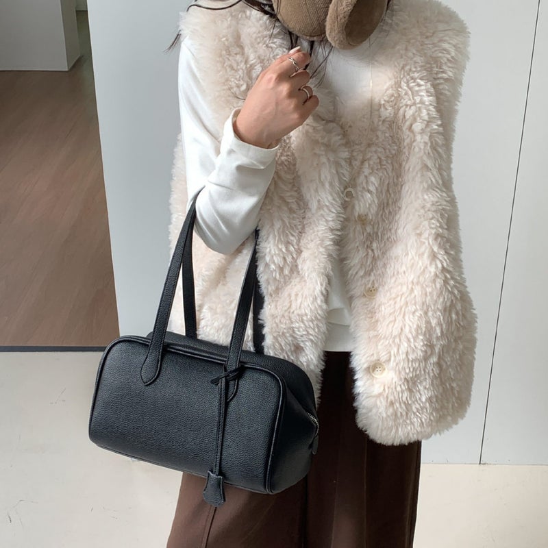 2025 Korean Style Large Capacity PU Leather Tote Bag - Image 2
