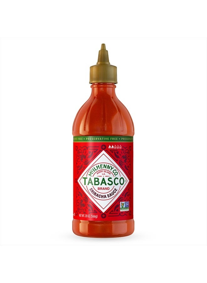 Tabasco ® Brand Sriracha Sauce, Medium Hot Sauce, Easy-to-Squeeze Bottle, Thai-Style with Louisiana Twist, Rich & Bold Flavor, Great on Stir-Fry, Teriyaki, & More, 20 Oz (Pack of 1) - Image 1