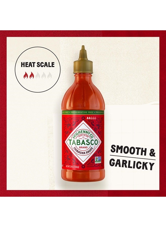 Tabasco ® Brand Sriracha Sauce, Medium Hot Sauce, Easy-to-Squeeze Bottle, Thai-Style with Louisiana Twist, Rich & Bold Flavor, Great on Stir-Fry, Teriyaki, & More, 20 Oz (Pack of 1) - Image 3