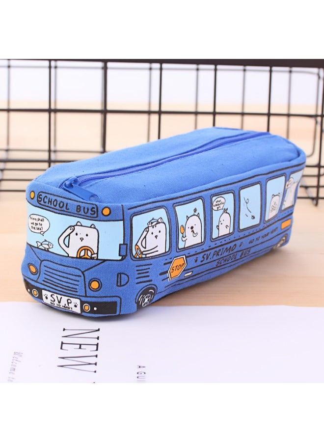 QUICK Creative Cartoon Large Capacity Bus Pencil Case Pencil Case Car Pencil Case Student Bus Pencil Case Cute Korean Style Pencil Case - Image 1