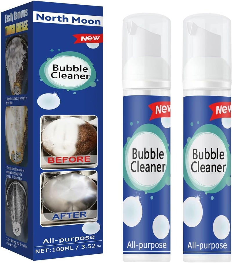 2PCS Kitchen heavy oily Bubble Cleaner,Stubborn Grease&Grime Remover Spray,dawn powerwash spray,Kitchen,Stubborn Grease & Grime Remover Bubble Spray,All-Purpose Bubble Cleaner Spray.(2PCS 100ml) - Image 1
