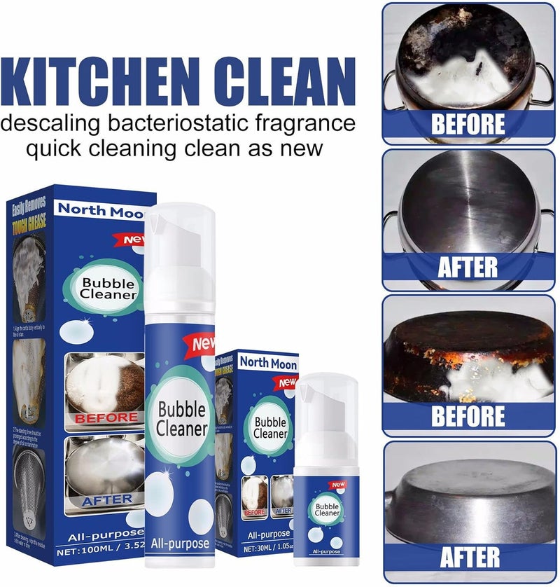 2PCS Kitchen heavy oily Bubble Cleaner,Stubborn Grease&Grime Remover Spray,dawn powerwash spray,Kitchen,Stubborn Grease & Grime Remover Bubble Spray,All-Purpose Bubble Cleaner Spray.(2PCS 100ml) - Image 3