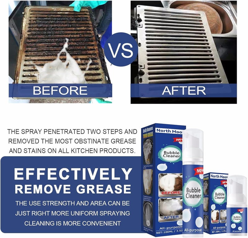 2PCS Kitchen heavy oily Bubble Cleaner,Stubborn Grease&Grime Remover Spray,dawn powerwash spray,Kitchen,Stubborn Grease & Grime Remover Bubble Spray,All-Purpose Bubble Cleaner Spray.(2PCS 100ml) - Image 4