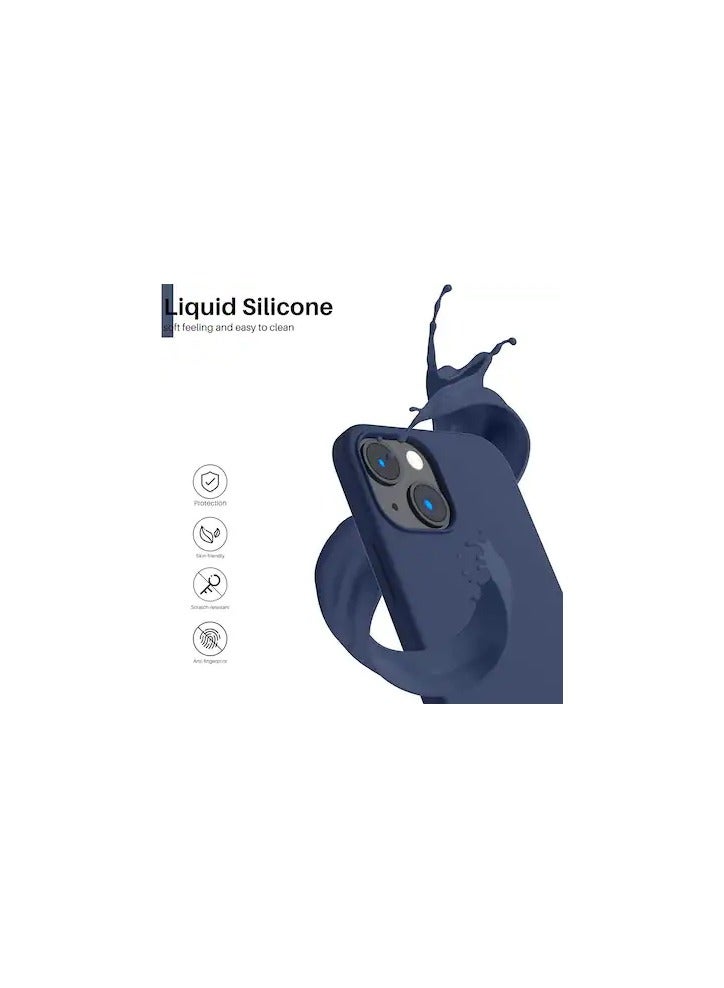 HuHa Silicone Back Cover Case For Iphone 14 Blue Color - Image 2