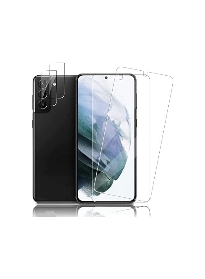 بروماس واقي شاشة Galaxy S22 Plus 5G، زجاج مقسى 9H، متوافق مع بصمات الأصابع، مع عبوتين من واقي عدسة الكاميرا، طبقة مقسى رفيعة للغاية بتغطية كاملة، لهاتف Galaxy S22+ (2+2 Pack 6.6") - Image 1