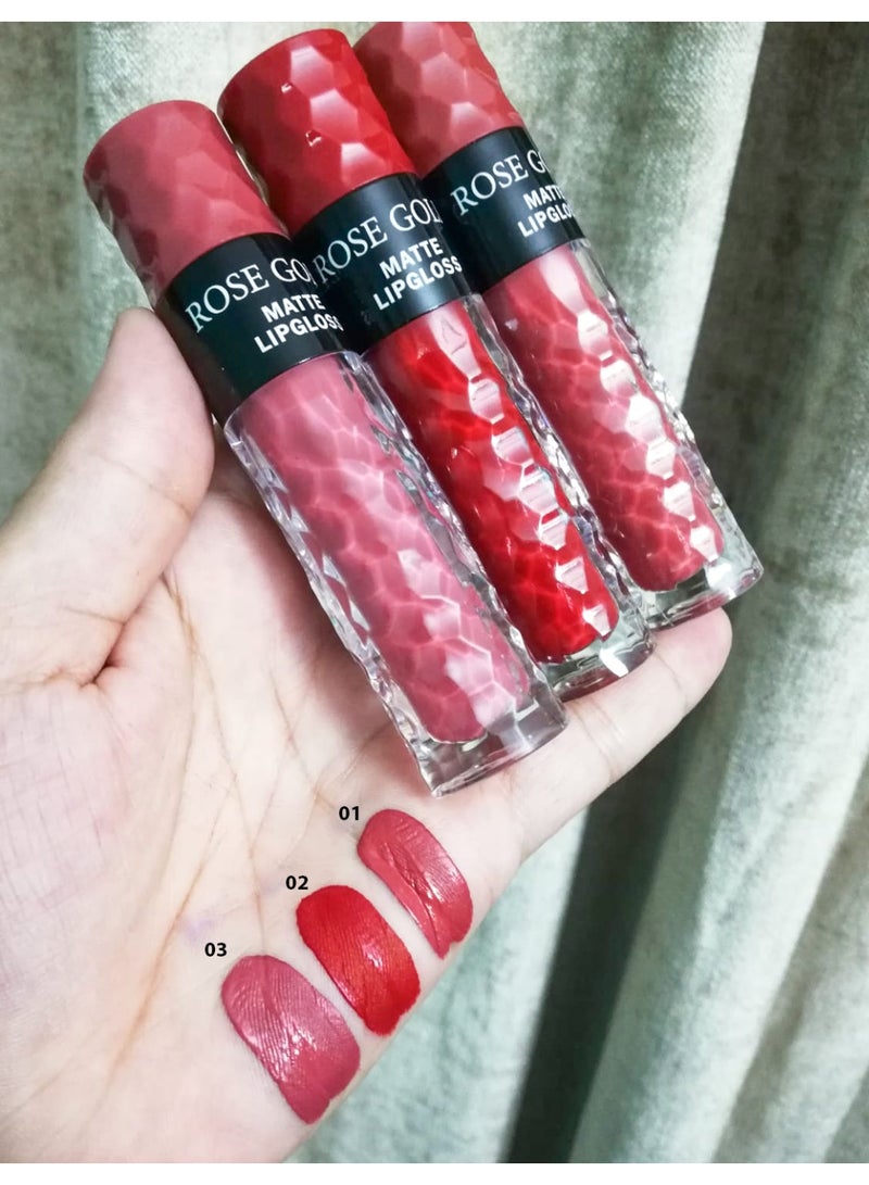 Rose Gold Long lasting matte velvet lipgloss (ROSE GOLD)03 - Image 3