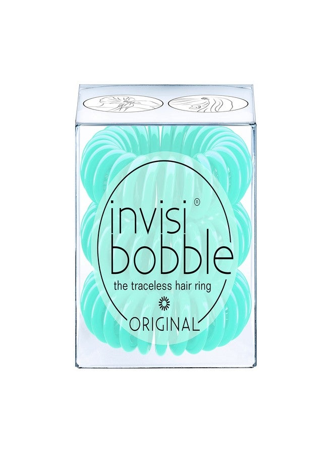 invisibobble Original Traceless Spiral Hair Ties with Strong Elastic Grip, Non-Soaking, Accessories for Women - Mint to Be (Pack of 3) - Image 2
