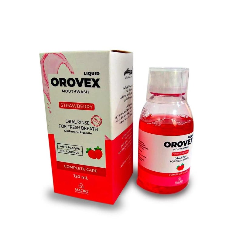 macro Orovex (Strawberry) Mouthwash 120 ml - Image 1