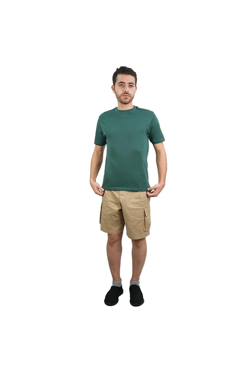 جيوردانو تيشيرت رجالي أخضر بياقة دائرية