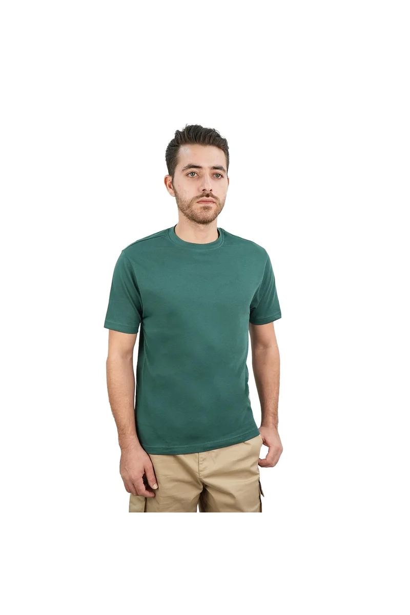 جيوردانو تيشيرت رجالي أخضر بياقة دائرية