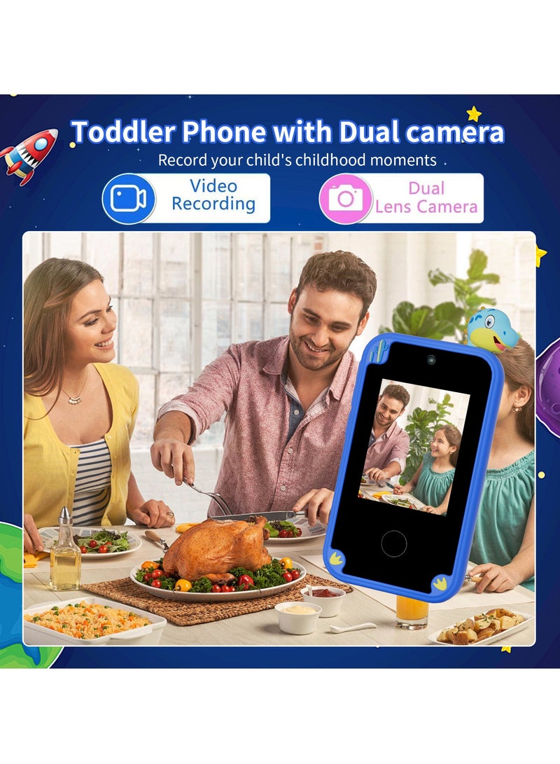 general Cute cartoon HD video kids phone with 5MP camera, fun filters and educational games, mini TF card, 32G storage, the card is a perfect gift for boys/girls - Image 3