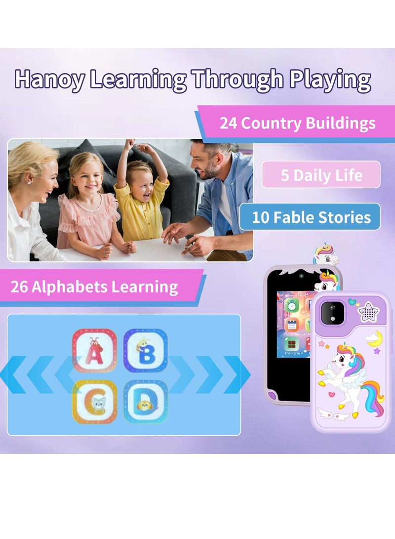 general Cute cartoon HD video kids phone with 5MP camera, fun filters and educational games, mini TF card, 32G storage, the card is a perfect gift for boys/girls - Image 2