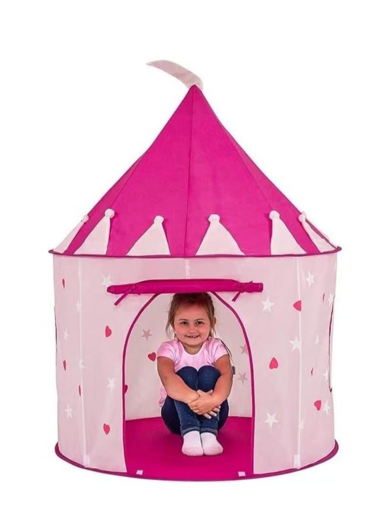 Portable castle-shaped play tent for kids - Pink - Image 3