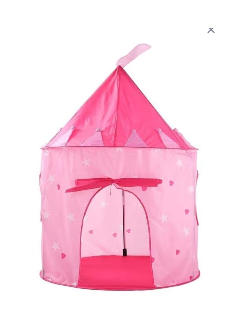 Portable castle-shaped play tent for kids - Pink - Image 1