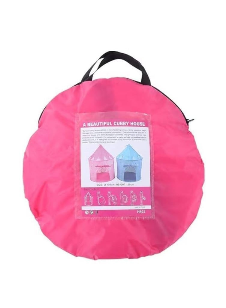Portable castle-shaped play tent for kids - Pink - Image 2